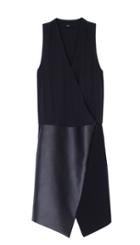 Leather Asymmetrical Wrap Dress