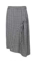 Viscose Gingham Shirred Skirt