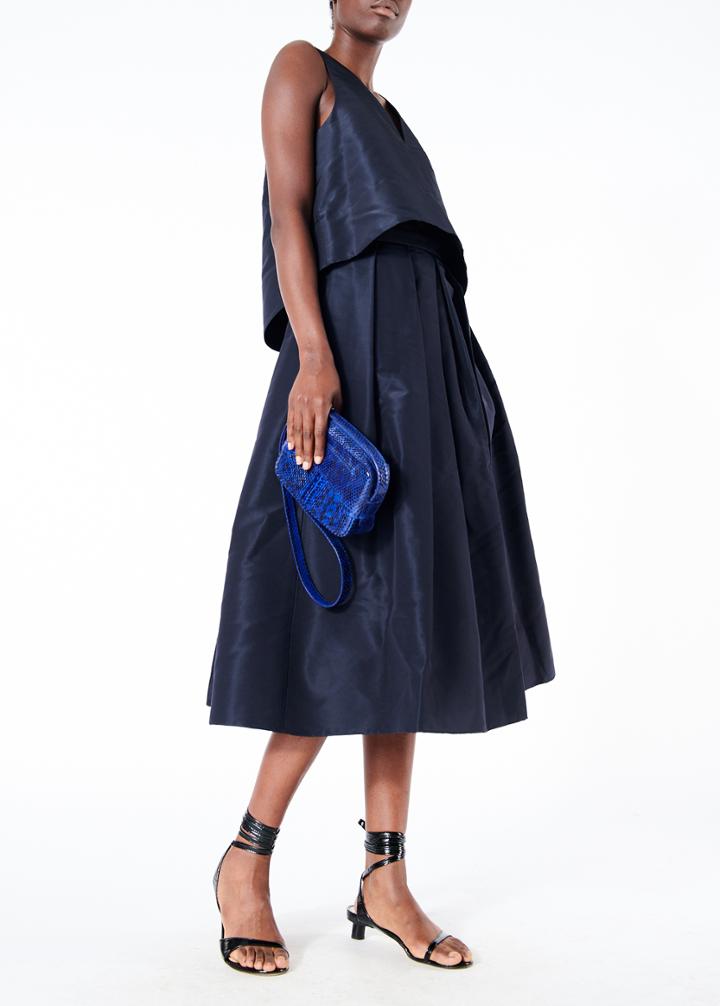 Silk Faille Sleeveless Crop Top