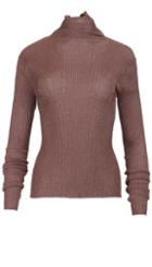 Metallic Ribbed Turtleneck