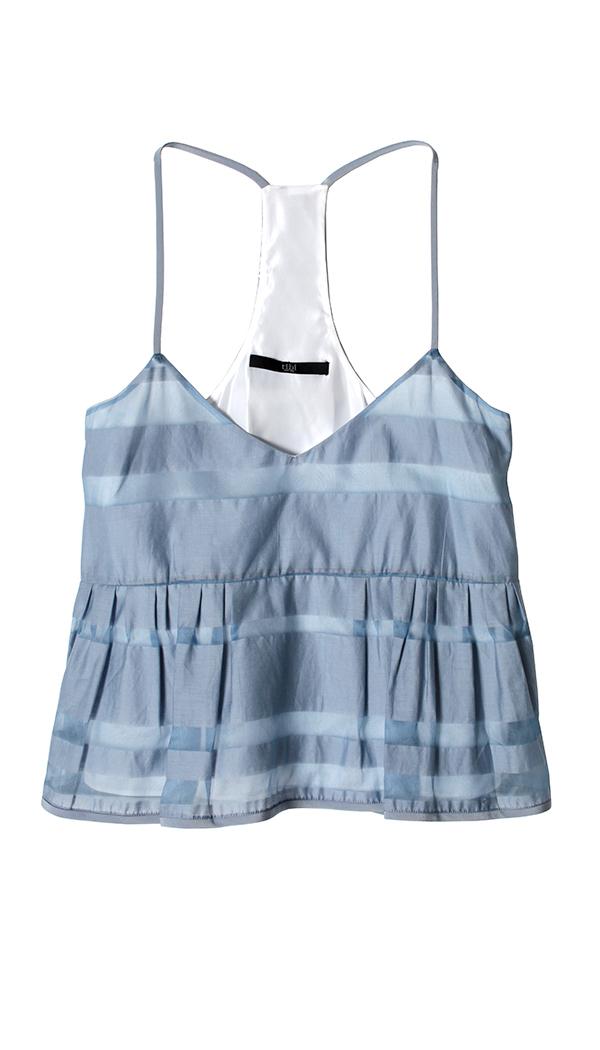 Striped Organza Ruffle Cami