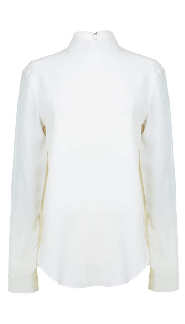 Silk Mock Neck Layered Top