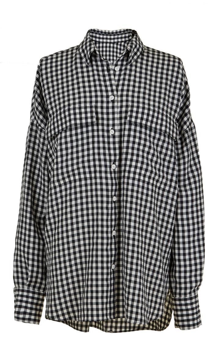Gingham Relaxed Utility Blouse