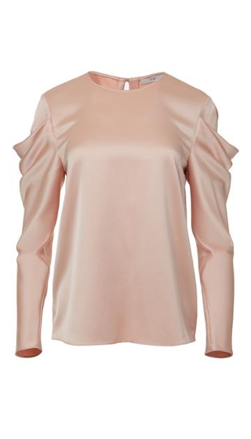 Celestia Satin Drape Sleeve Top