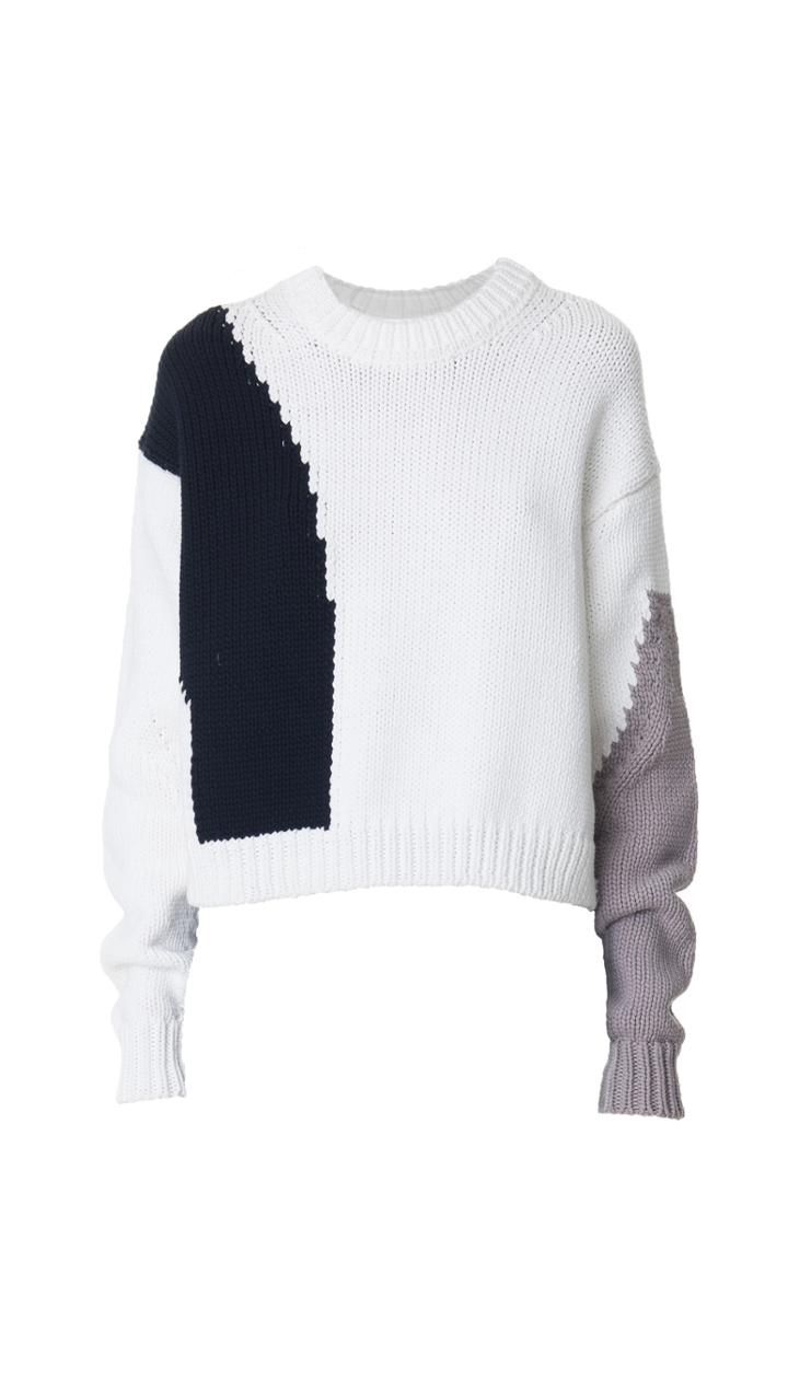 Intarsia Drop Shoulder Cozy Pullover