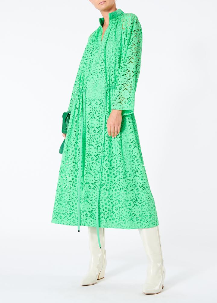 Lace Drawstring Midi Dress