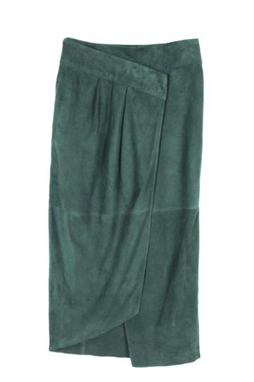 Featherweight Suede Wrap Skirt