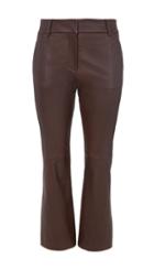 Stretch Leather Boot Cut Cropped Pants