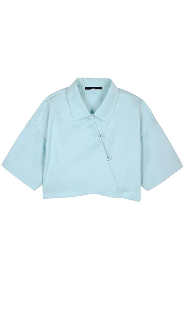 Satin Poplin Cropped Origami Top