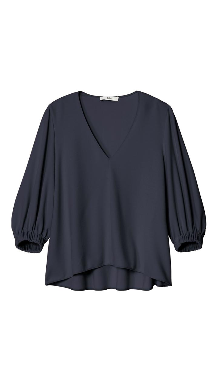 Structured Crepe Trapeze Top