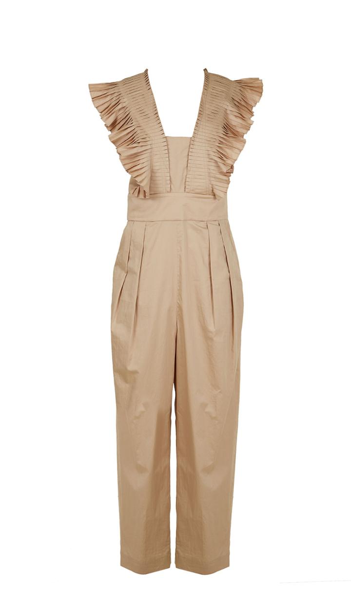 Flamenco Poplin Ruffle Overalls