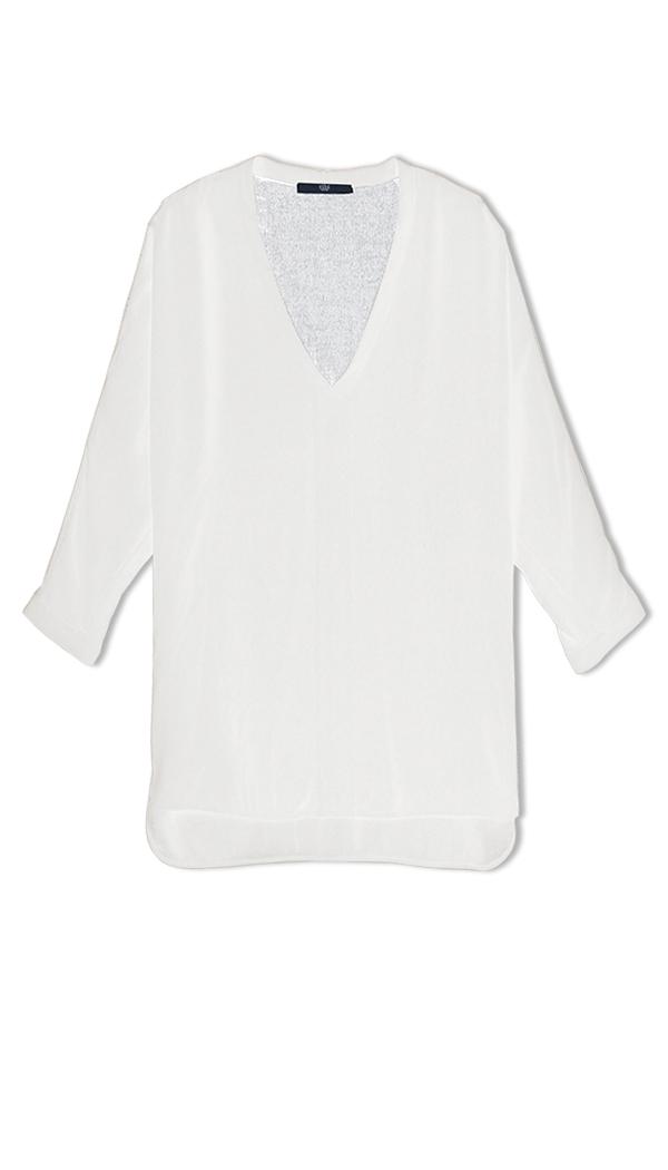 Gauze Split Neck Top