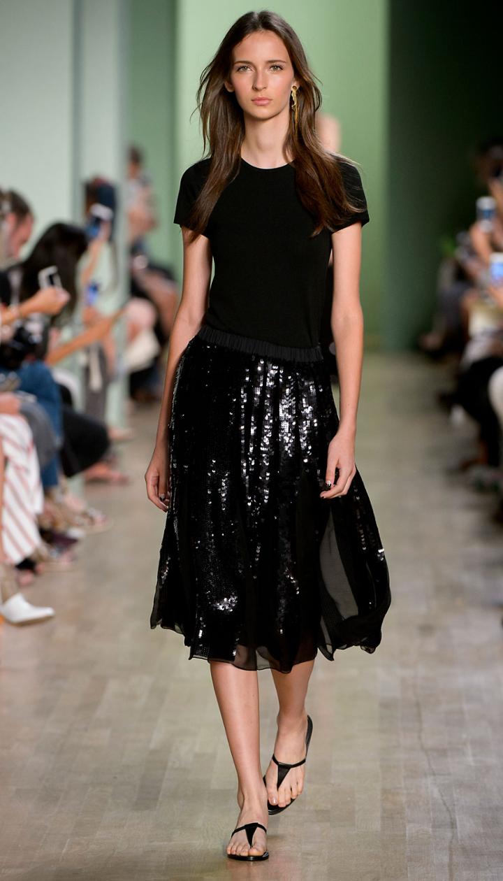 Ã‰clair Sequins Pleated Skirt