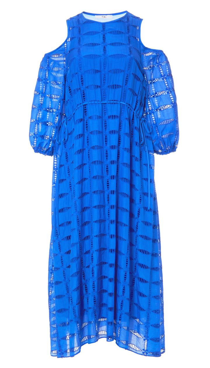 Luca Eyelet Open Shoulder Dress
