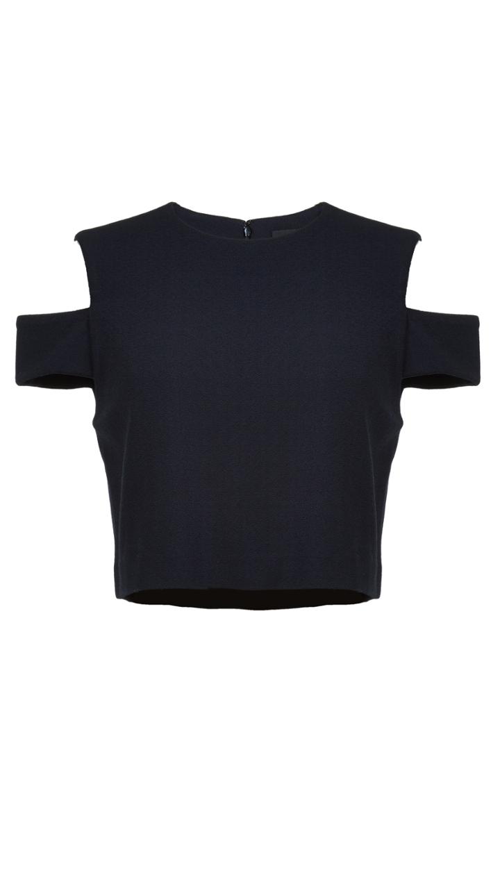 Viscose Crepe Cut Out Shoulder Top
