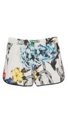 Tattoo Printed Silk Shorts