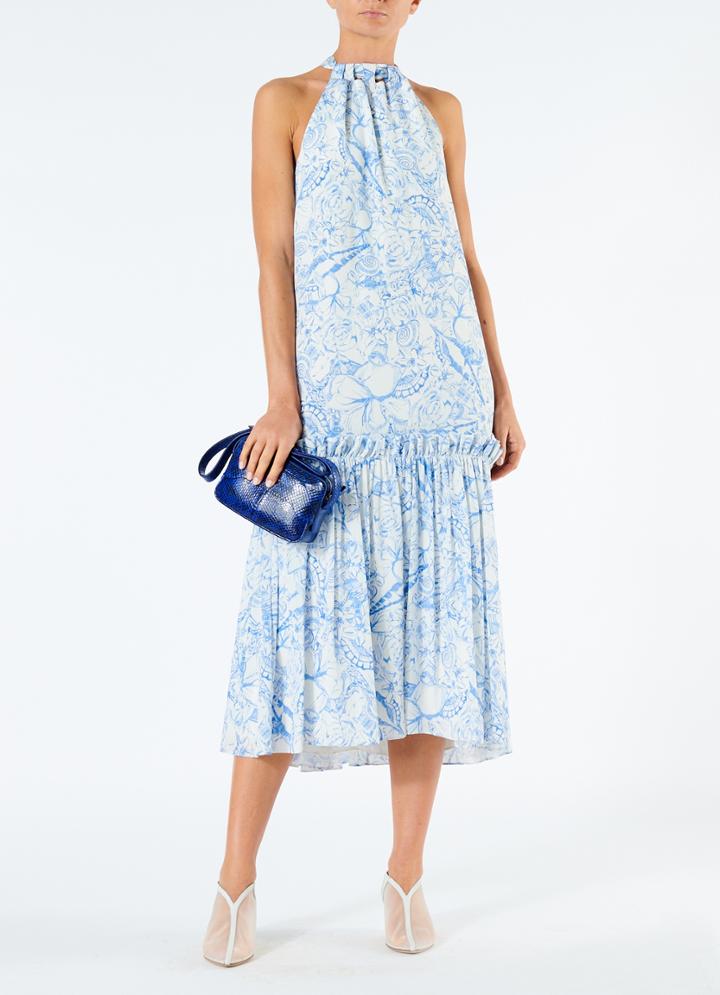Isa Toile Tie Neck Dress