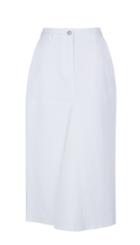 White Denim High Waisted Skirt