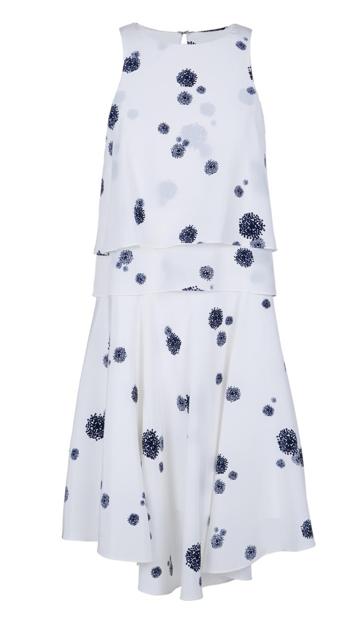 Cluster Dot Print Double Layer Dress