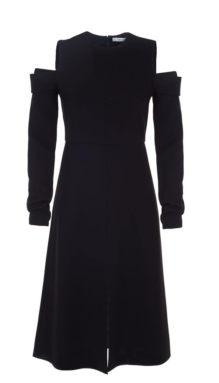 Triacetate Cut Out Shoulder Dress