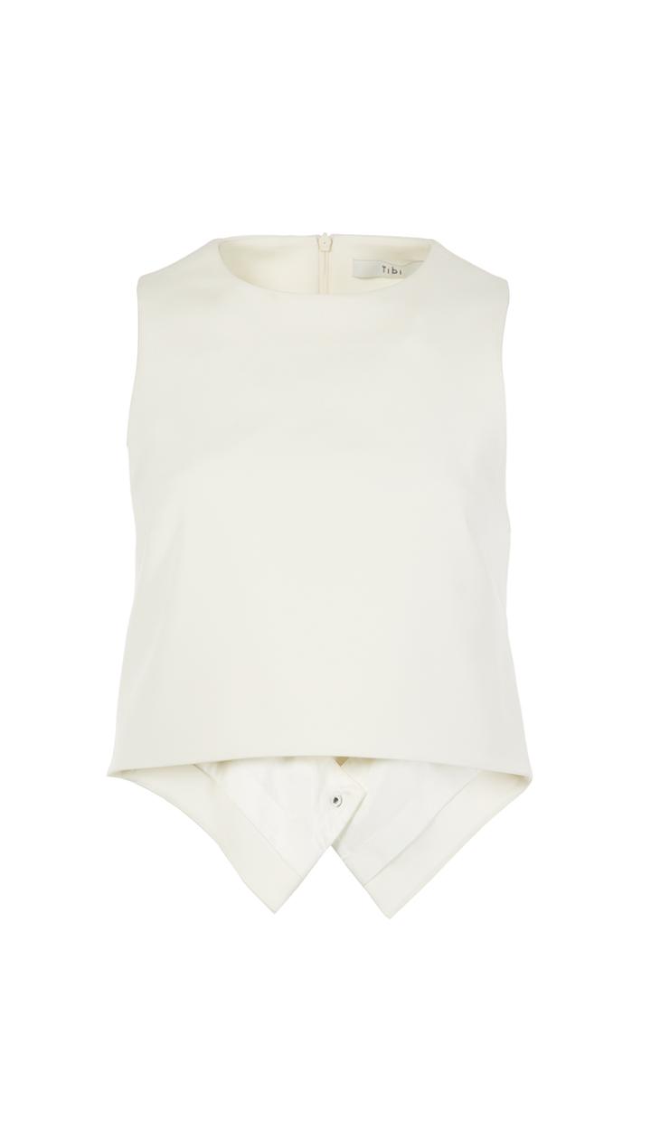 Stretch Faille Sleeveless Top