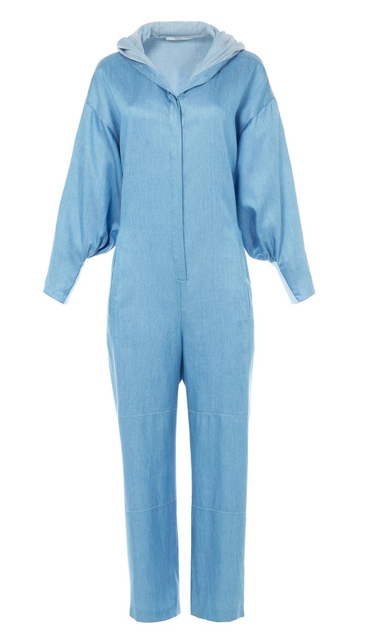 Chambray Hoodie Jumpsuit