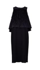 Stretch Faille Feather Layered Dress