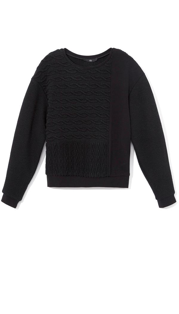 Patchwork Cable Sweatshirt