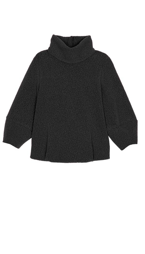 Cozy Boucle Cropped Sleeve Sweater