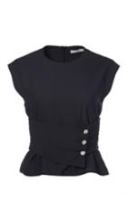 Washed Viscose Twill Sleveless Corset Cropped Top