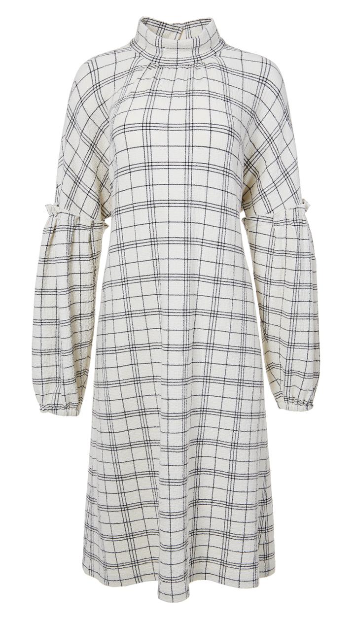 Crepe Knit Ruffle Dress