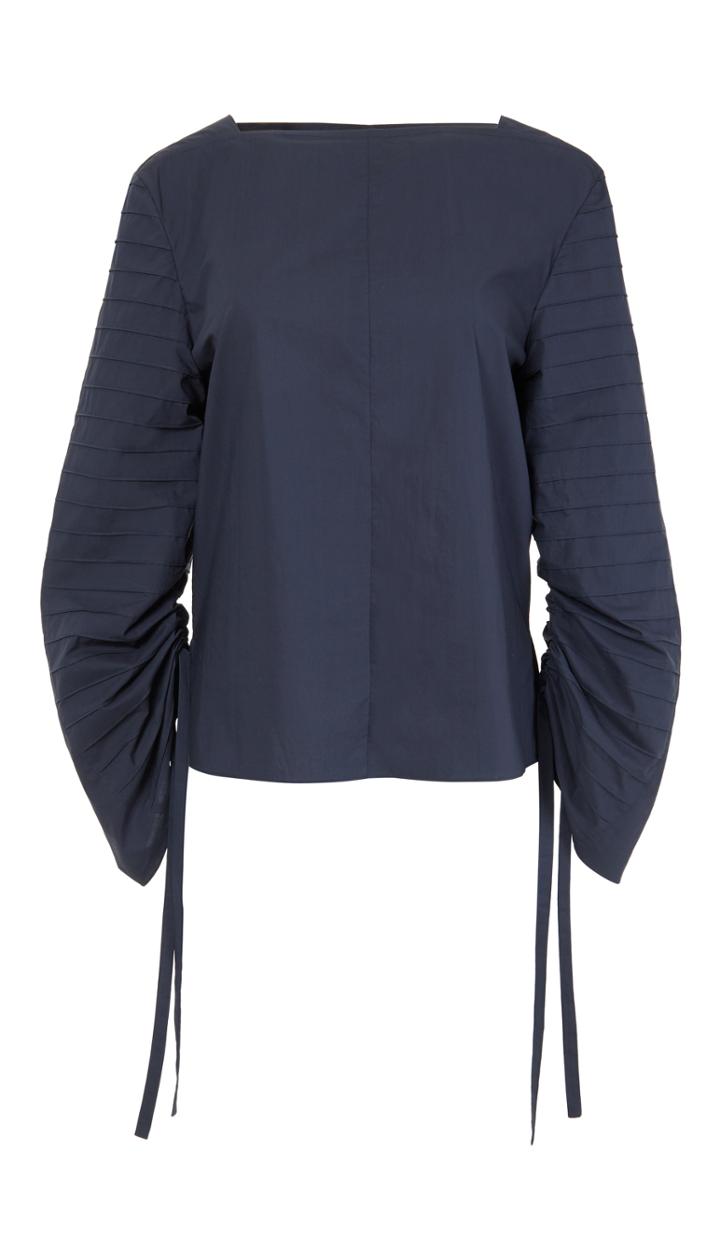 Sculpted Poplin Long Sleeve Top