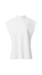 Structured Crepe Mock Neck Sleeveless Top