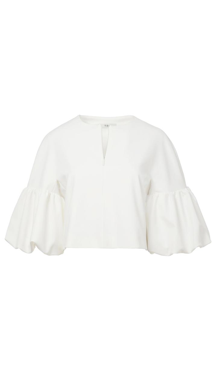 Agathe Zip Front Balloon Sleeve Top