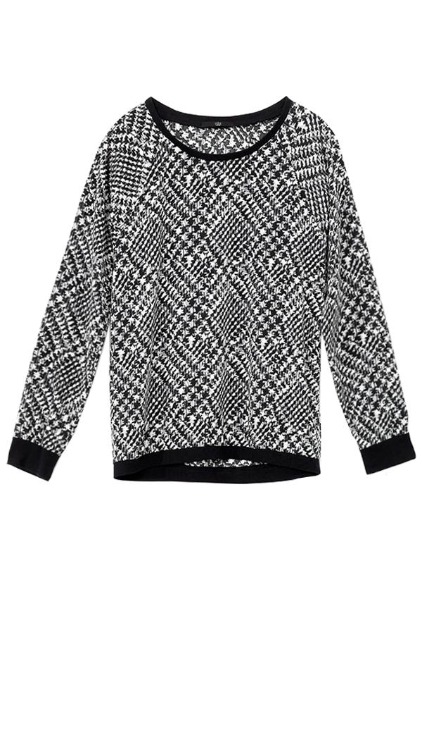 Printed Tweed Sweatshirt