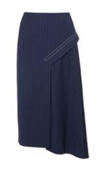 Delmont Pinstripe Draped Skirt