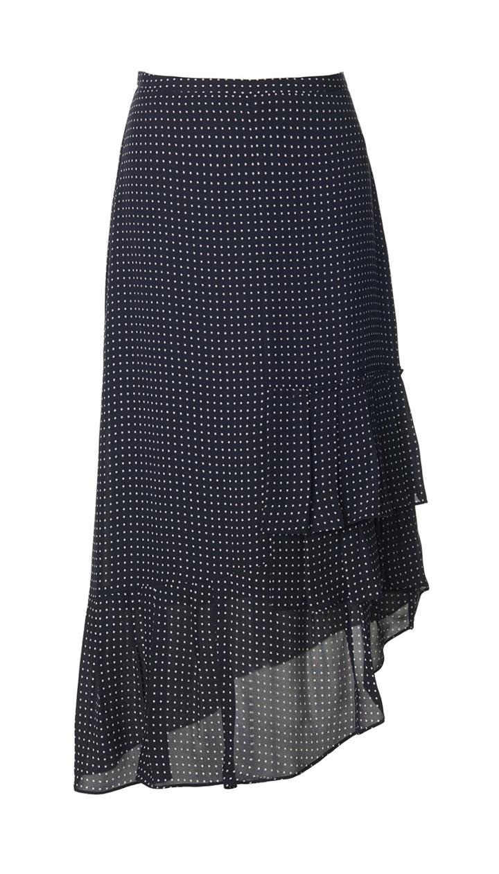 Estrella Printed Silk Ruffle Skirt