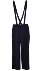 Tropical Wool Cropped Pants With Removable Suspenders