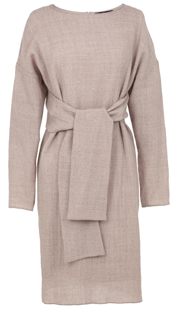 Aurora Drape Long Sleeve Tie Dress