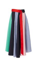 Color Block Skirt With Tie