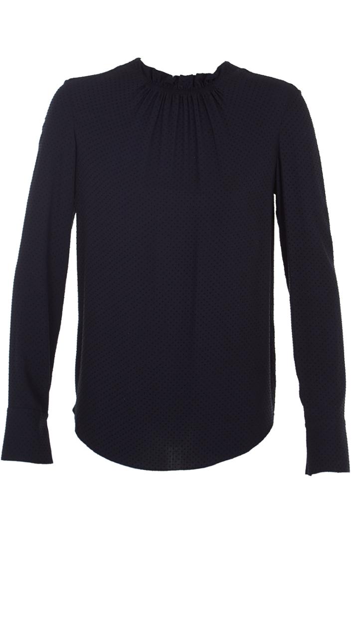 Flocked Dot Long Sleeve Top