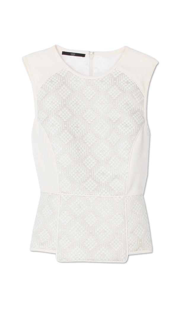 Embroidered Jacquard Top