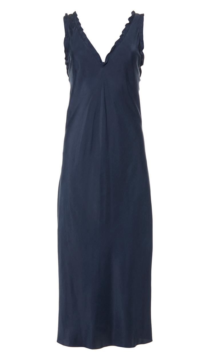 Gemma Cupro Ruffle Bias Dress