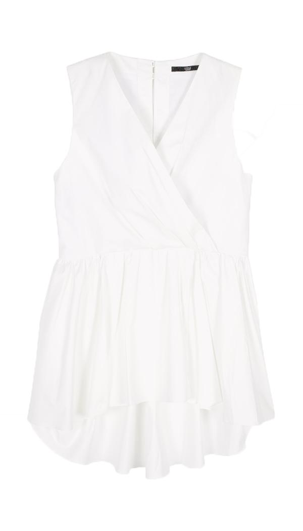 Satin Poplin Twisted Long Top