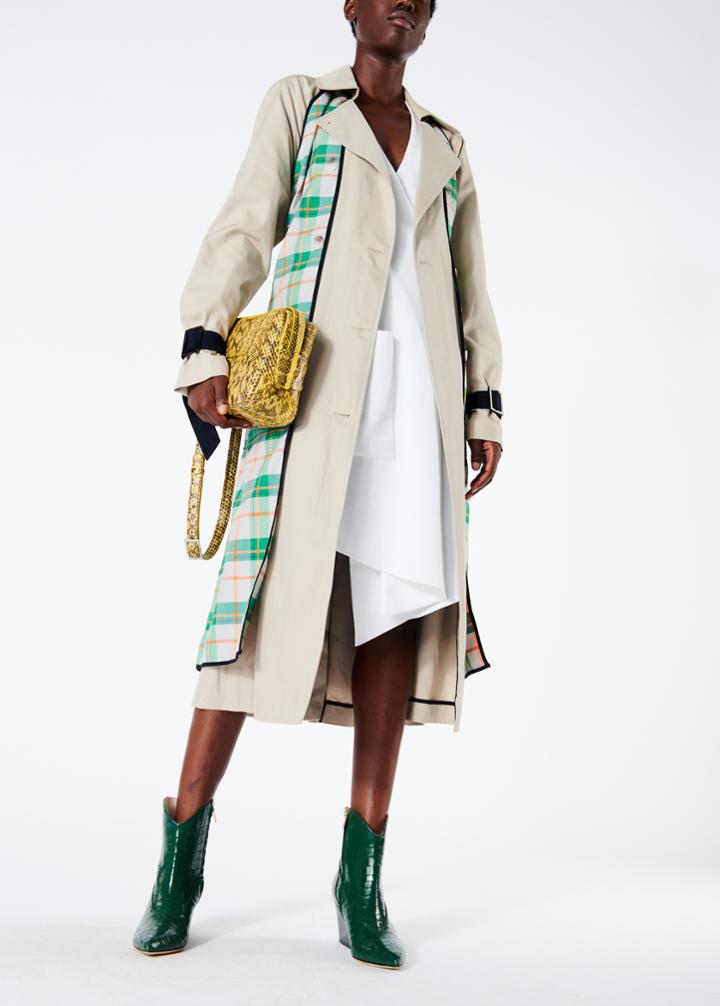 Hani Plaid Trench With Removable Printed Shell