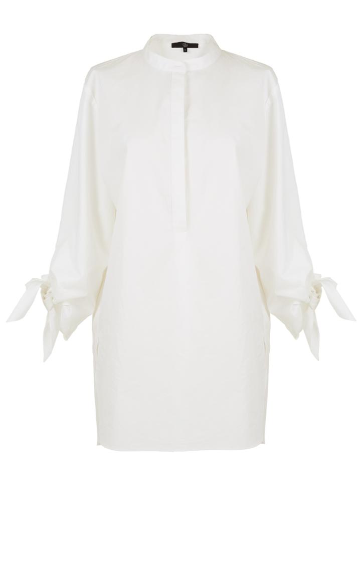 Satin Poplin Tie Sleeve Tunic