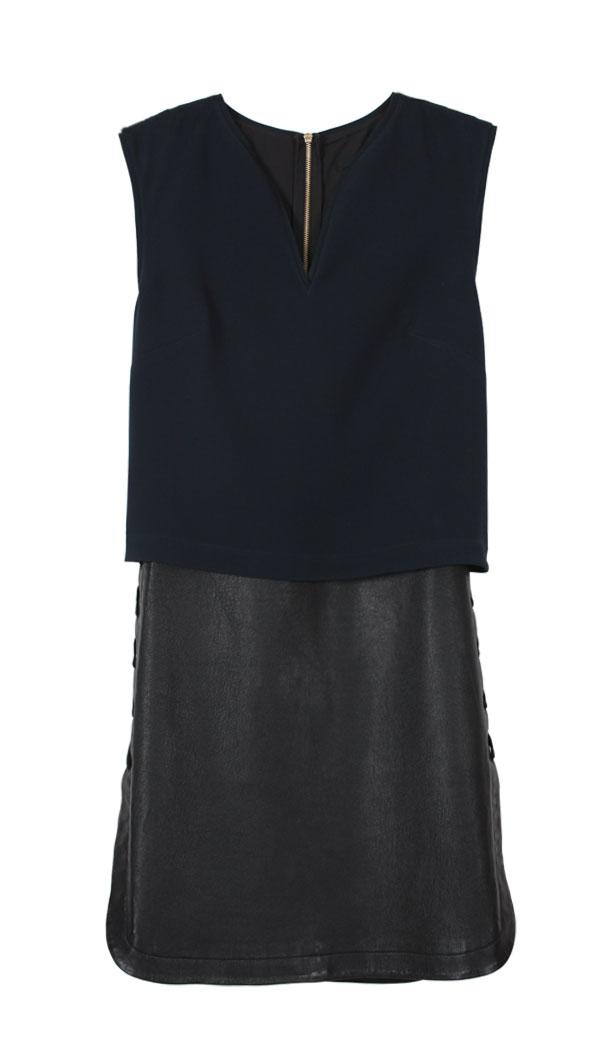 Leather Side Tie Dress