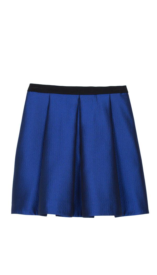 Simona Jacquard Pleated Skirt