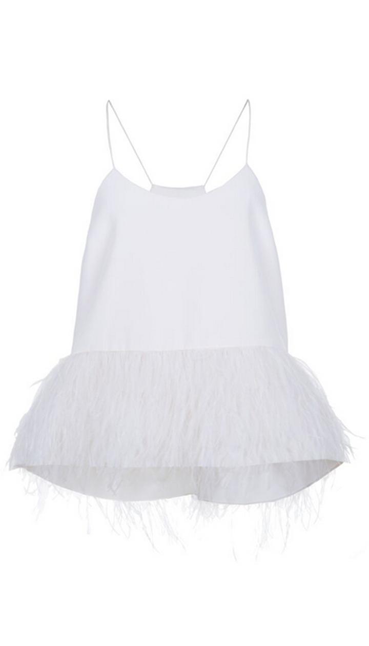 Stretch Faille Feather Detailed Cami