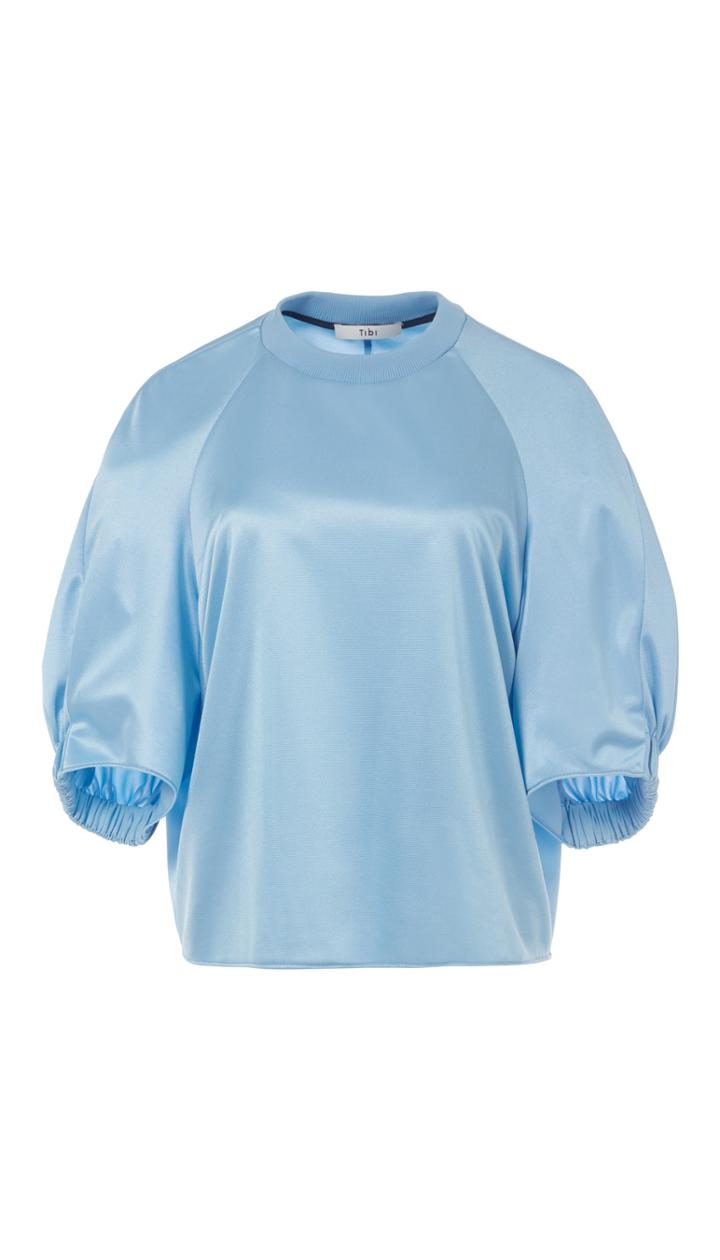 Tech Pique Ribbed Neck Top